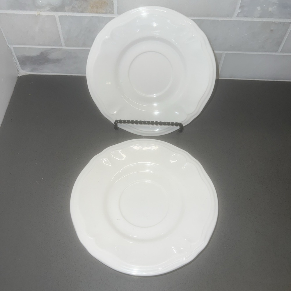 2 Yamaka Kentshire Japan Saucer Dessert Plate Vintage Cream/Bone/White